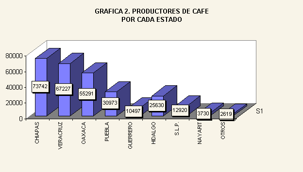 Productores de caf por cada estado